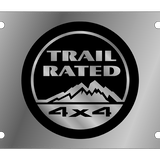 Jeep Trail Rated - Stainless Steel License Plate - Trail Rated Badge