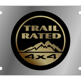 Jeep Trail Rated - Stainless Steel License Plate - Trail Rated Badge