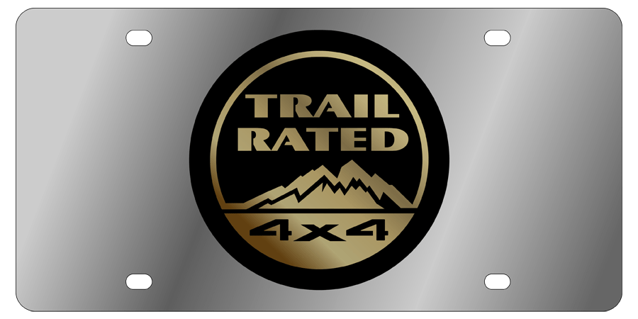 Jeep Trail Rated - Stainless Steel License Plate - Trail Rated Badge