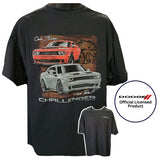 Dodge Challenger 2 Scoops SRT Hellcat Cotton T-Shirt Black Official Licensed