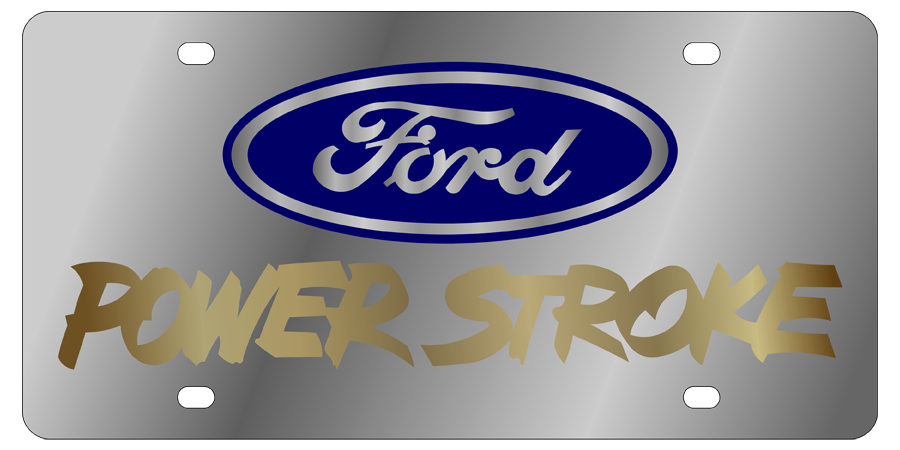 Ford  - Stainless Steel License Plate - Power Stroke Logo