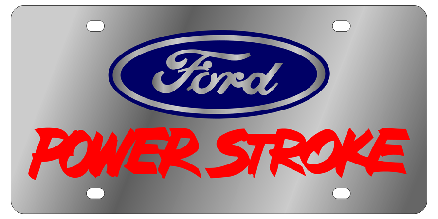 Ford  - Stainless Steel License Plate - Power Stroke Logo