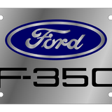 Ford F-350 - Stainless Steel License Plate - F-350 Logo