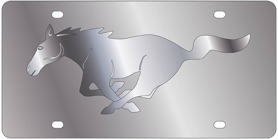 Ford Mustang - Stainless Steel License Plate - Mustang Horse Logo Only
