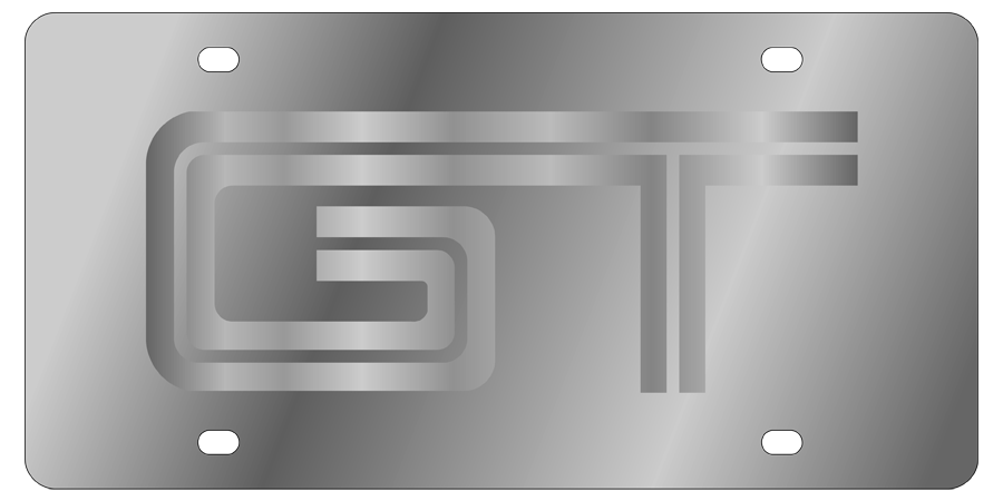 Ford Mustang - Stainless Steel License Plate - GT Logo Only
