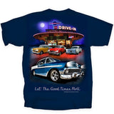 Joe Blow T's Chevrolet Vintage Drive In Station Cotton Preshrunk T-Shirt Navy