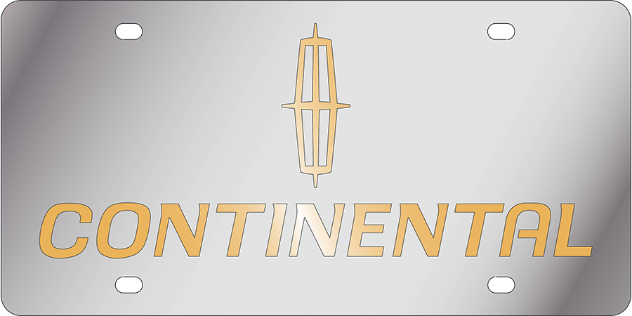 Lincoln Continental - Stainless Steel License Plate - Continental Logo