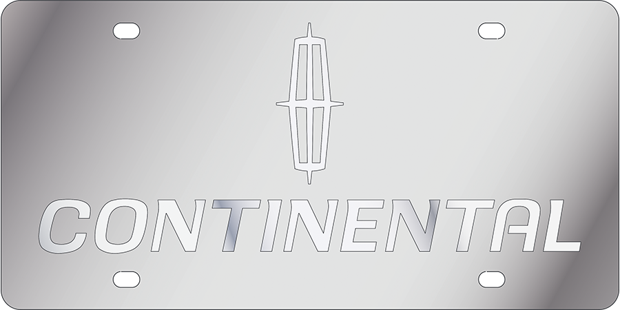 Lincoln Continental - Stainless Steel License Plate - Continental Logo