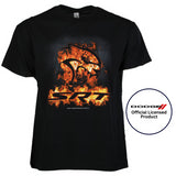Dodge SRT Hellcat Flame Logo Graphic Cotton T-Shirt Black Official Licensed