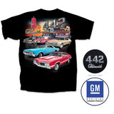 Oldsmobile 442 Vintage Car Auto Collection Graphic Shirt Black Official Licensed