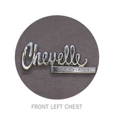 Vintage Car Auto Chevelle by Chevrolet Cotton Preshrunk T-Shirt Charcoal Gray