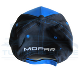 Mopar Embroidered Logo Baseball Cap Blue Black Faded Pattern Official Licensed
