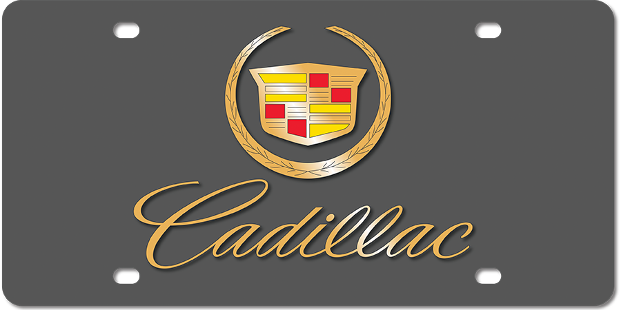 Cadillac - Carbon Steel License Plate - Cadillac Script