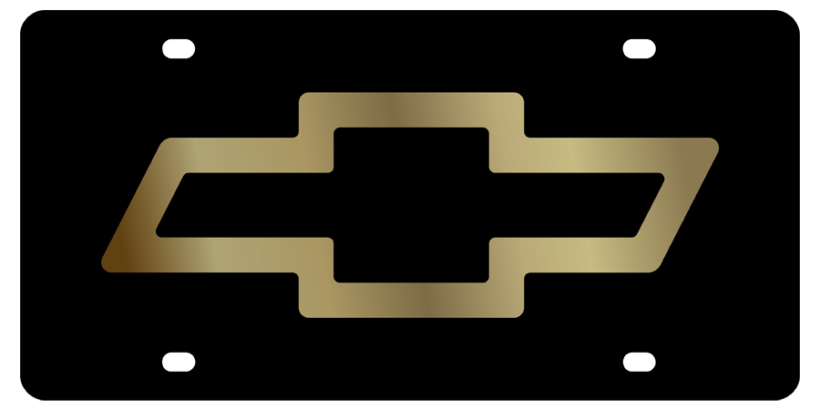 Chevrolet - Carbon Steel License Plate - Chevrolet Bowtie Logo Chrome