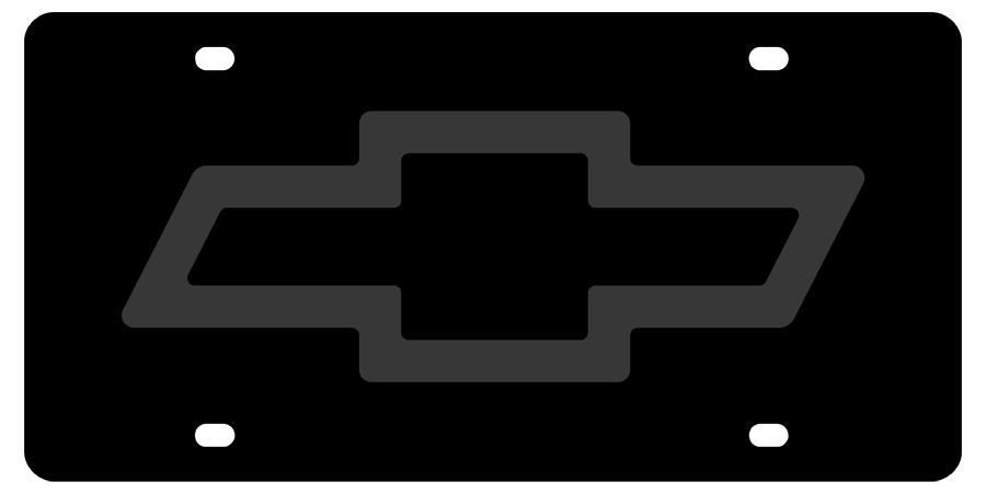 Chevrolet - Carbon Steel License Plate - Chevrolet Bowtie Logo Chrome