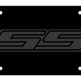Chevrolet - Carbon Steel License Plate - Stealth Black Camaro SS Logo
