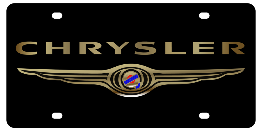 Chrysler - Carbon Steel License Plate - Chrysler Logo Emblem
