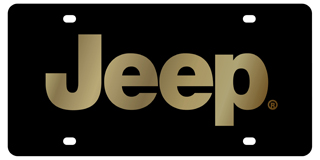 Jeep  - Carbon Steel License Plate - Jeep Word Only Black Outline