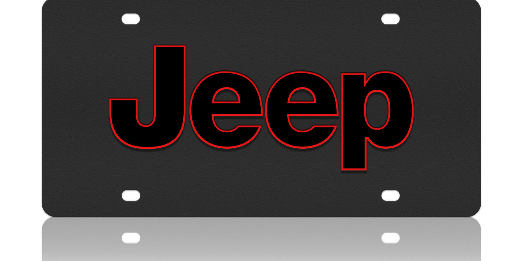 Jeep  - Carbon Steel License Plate - Jeep Word Only Black Outline