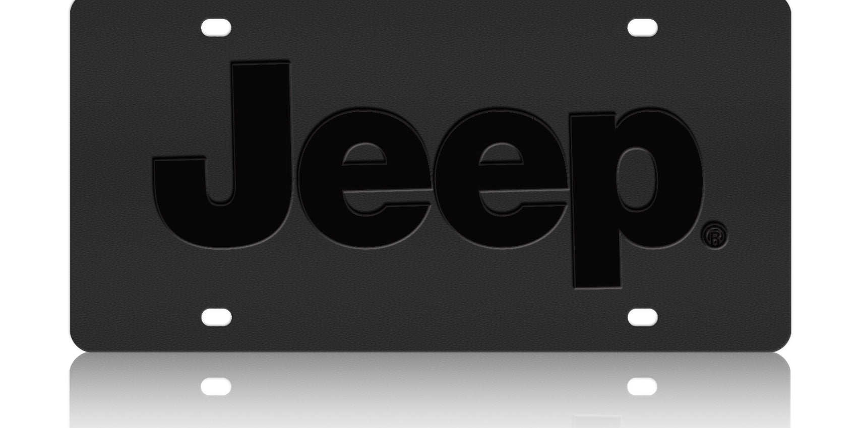 Jeep  - Carbon Steel License Plate - Jeep Word Only Black Outline