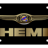 Chrysler - Carbon Steel License Plate - Chrysler Mopar Hemi Gold