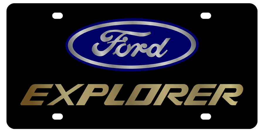 Ford - Carbon Steel License Plate - Ford Explorer