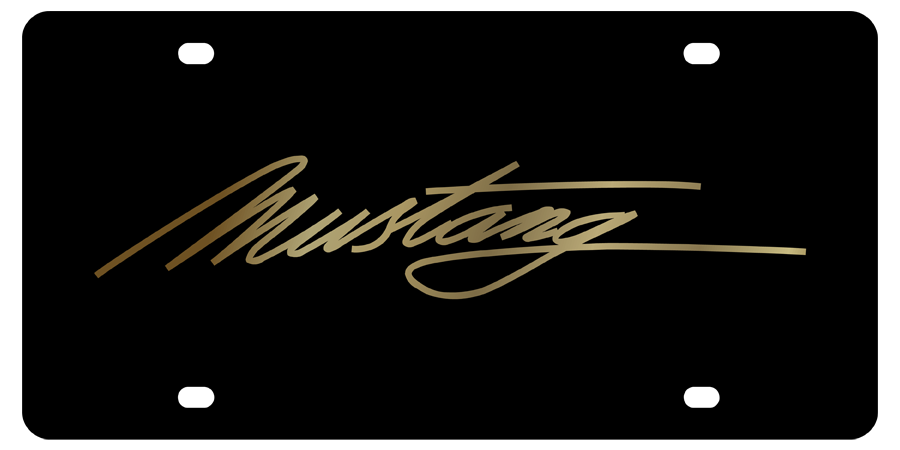 Ford - Carbon Steel License Plate - Mustang Script