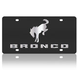 Ford Bronco - Carbon Steel License Plate - Bronco Logo and Word