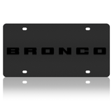Ford Bronco - Carbon Steel License Plate - Stealth Black Bronco Word Only