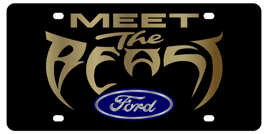 Ford - Carbon Steel License Plate - Meet the Beast