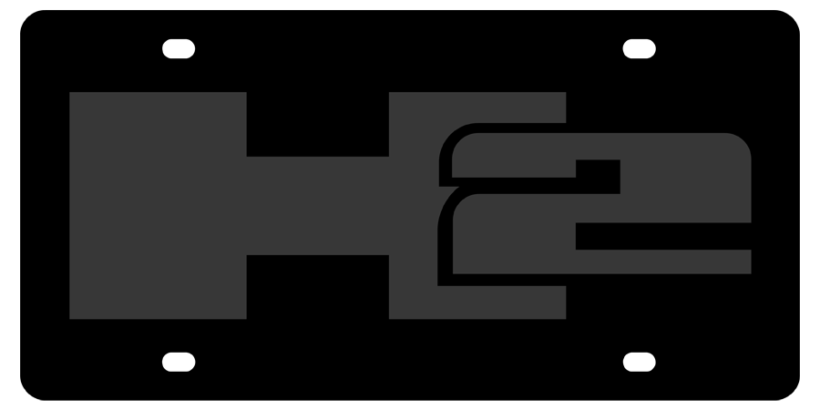 Hummer - Carbon Steel License Plate - H2 Logo