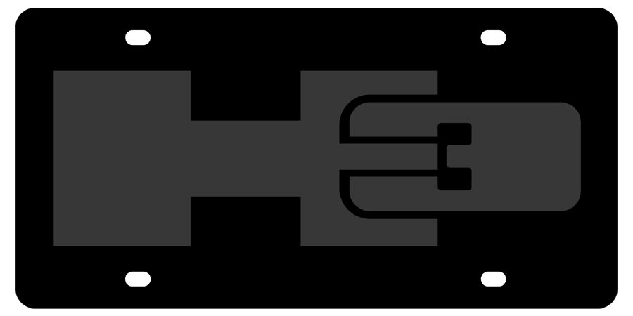 Hummer - Carbon Steel License Plate - H3 Logo