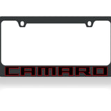 Chevrolet – Stealth Blackout License Plate Frame – Chevrolet Camaro Word Logo