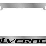 Chevrolet Silverado License Plate Frame - Chrome Icon Frames - Silverado Word