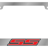 Chevrolet Camaro SS License Plate Frame - Chrome Icon Frames - SS Red Logo