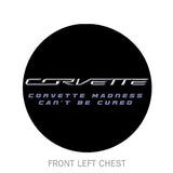 Corvette Madness Can't Be Cured Graphic Cotton T-Shirt Black Official Licensed
