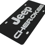 Jeep  - Carbon Steel License Plate - Jeep Cherokee Logo / Word