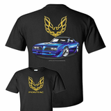 Pontiac Firebird Logo 1977 Trans Am Graphic Black Cotton Shirt Official Licensed