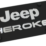 Jeep  - Carbon Steel License Plate - Jeep Cherokee Logo / Word