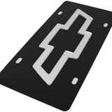 Chevrolet - Carbon Steel License Plate - Chevrolet Bowtie Logo Chrome