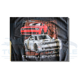 Dodge Challenger 2 Scoops SRT Hellcat Cotton T-Shirt Black Official Licensed