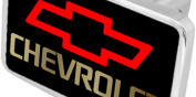 Chevrolet Bowtie Logo/Word Trailer Hitch Plug - Premium XL - Official Licensed