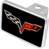 Corvette C6 Flags Only Logo Trailer Hitch Plug - Premium XL - Official Licensed