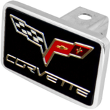 Corvette C6 Logo/Word Trailer Hitch Plug - Premium XL - Official Licensed