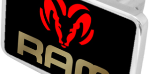 Mopar Dodge Ram Logo Trailer Hitch Plug - Premium XL - Official Licensed