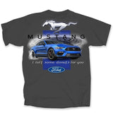 Vintage Ford Mustang Car Auto Collection Cotton Preshrunk T-Shirt Charcoal Gray