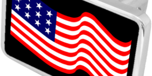 LSN-USA Flag Waving Trailer Hitch Plug - Premium XL - Official Licensed