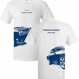 Dodge Challenger American Muscle Wrap Around Print White Shirt Official Licensed