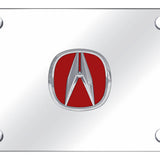 Acura (Red Fill) License Plate - Chrome Logo Official Licensed