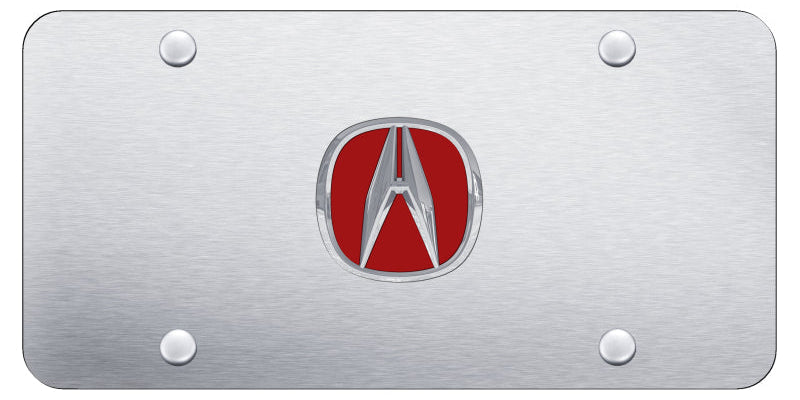 Acura (Red Fill) License Plate - Chrome Logo Official Licensed